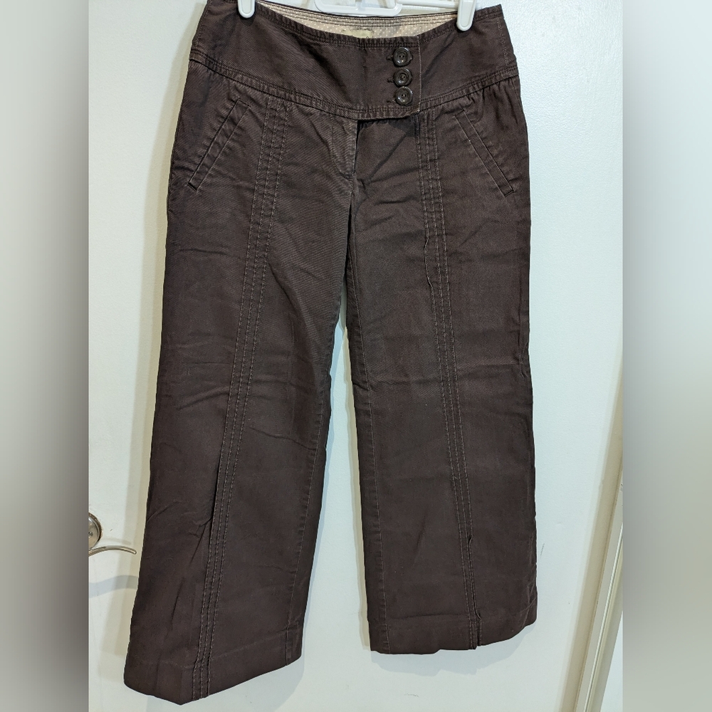 Elevenes Brown Khaki Wide Leg Pants, 2